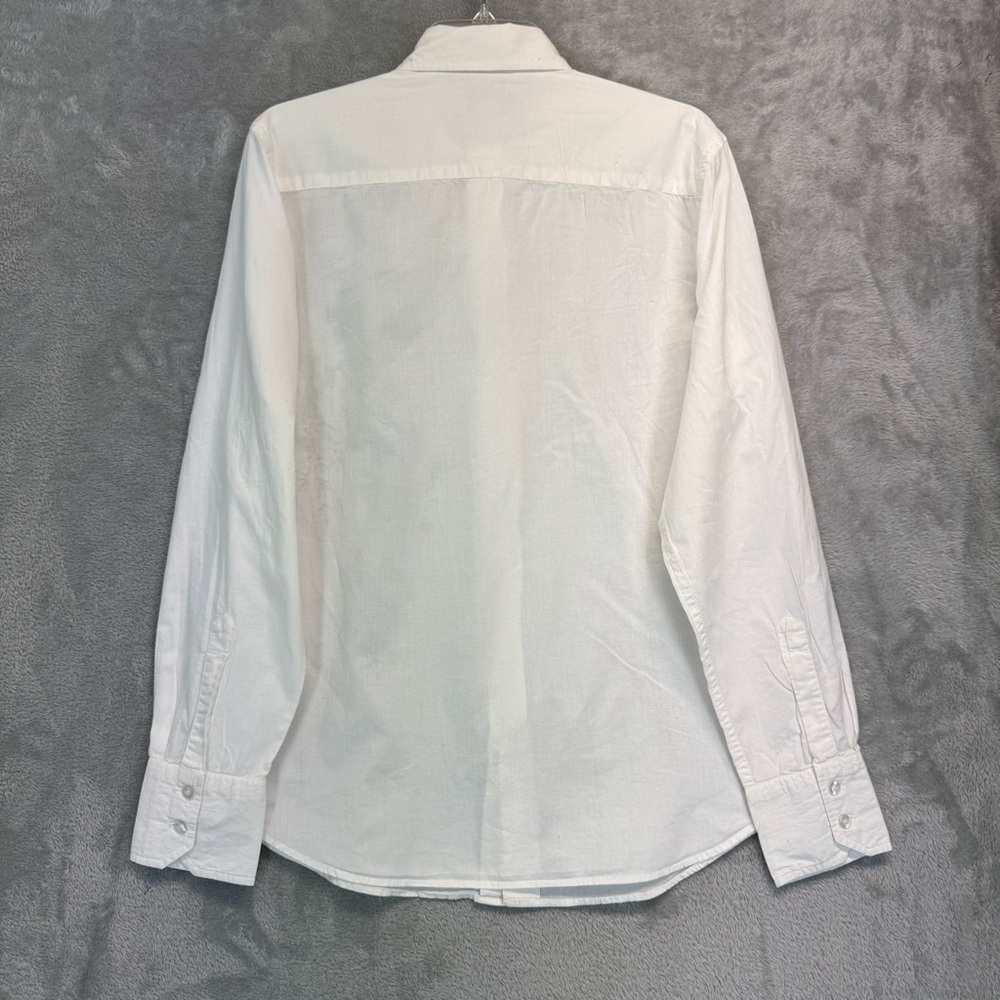 Rare Vintage White Floral Embroidered Men's Shirt Size M - Picture 6 of 6